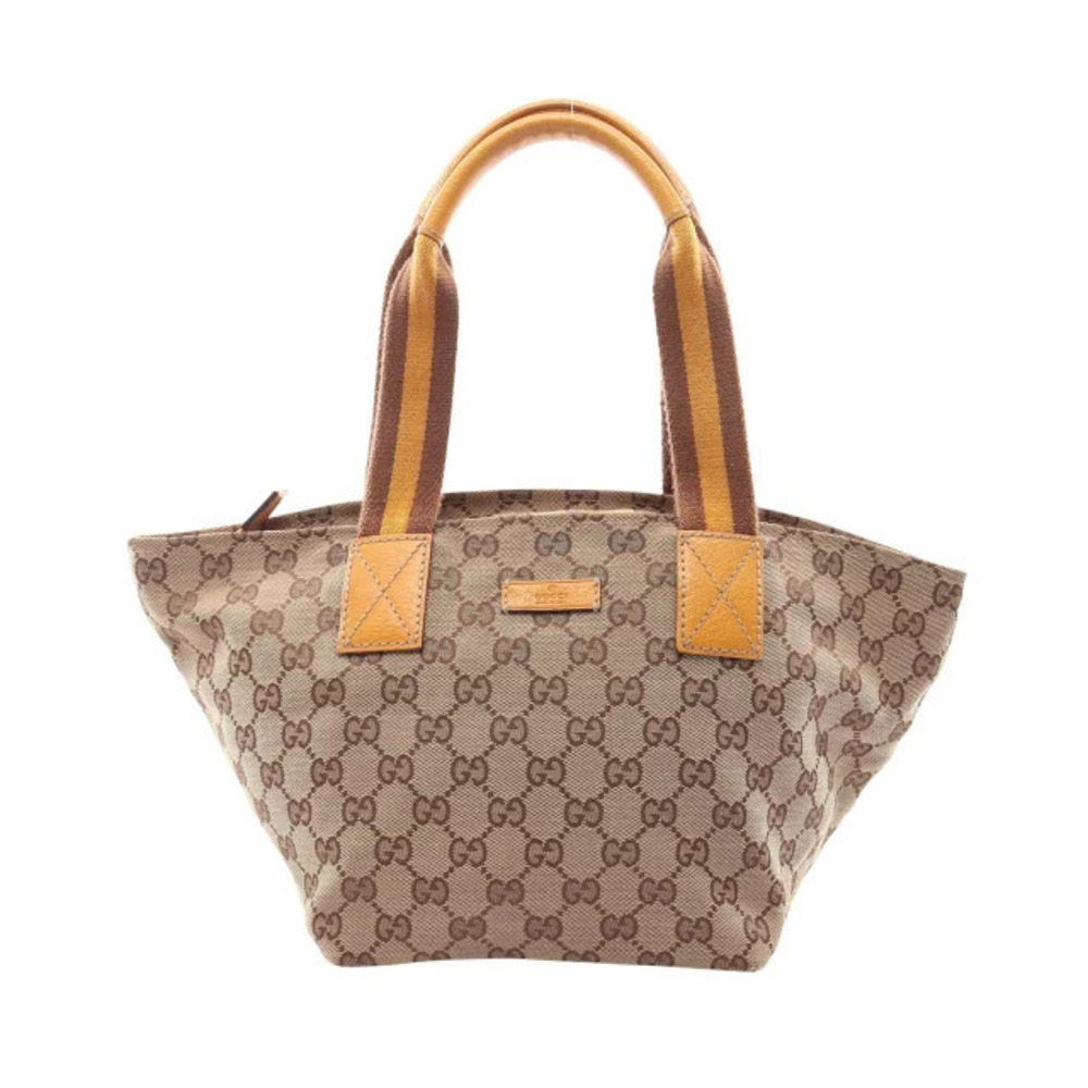 Gucci GG Canvas Sherry Tote Bag Beige Brown